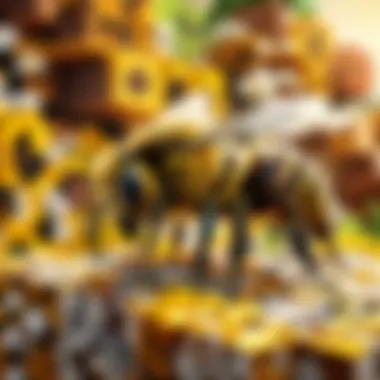 Close-Up of a Busy Bee A close-up view of a bee buzzing around a flower
