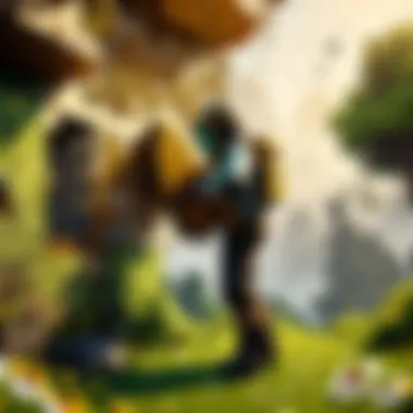 Player Discovering a Beehive A player in Minecraft locating a beehive in a tree
