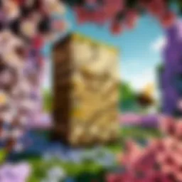 A vibrant garden filled with blooming flowers attracting bees