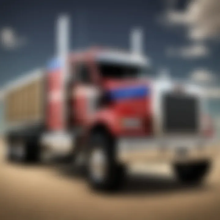 Illustration portraying the evolution of American truck design