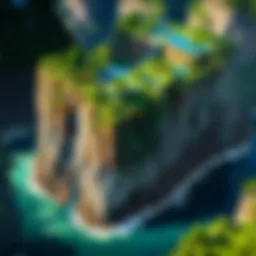A fragmented landscape showcasing poor terrain generation