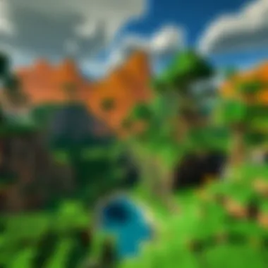 Diverse Biomes in Minecraft A vibrant Minecraft landscape showcasing different biomes