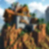 Cliffside Minecraft Home A stunning Minecraft home built on a cliffside overlooking a vast landscape