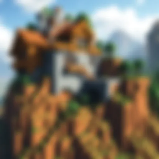 Cliffside Minecraft Home A stunning Minecraft home built on a cliffside overlooking a vast landscape