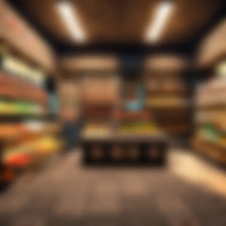 A bustling marketplace bustling with activity in Minecraft PE