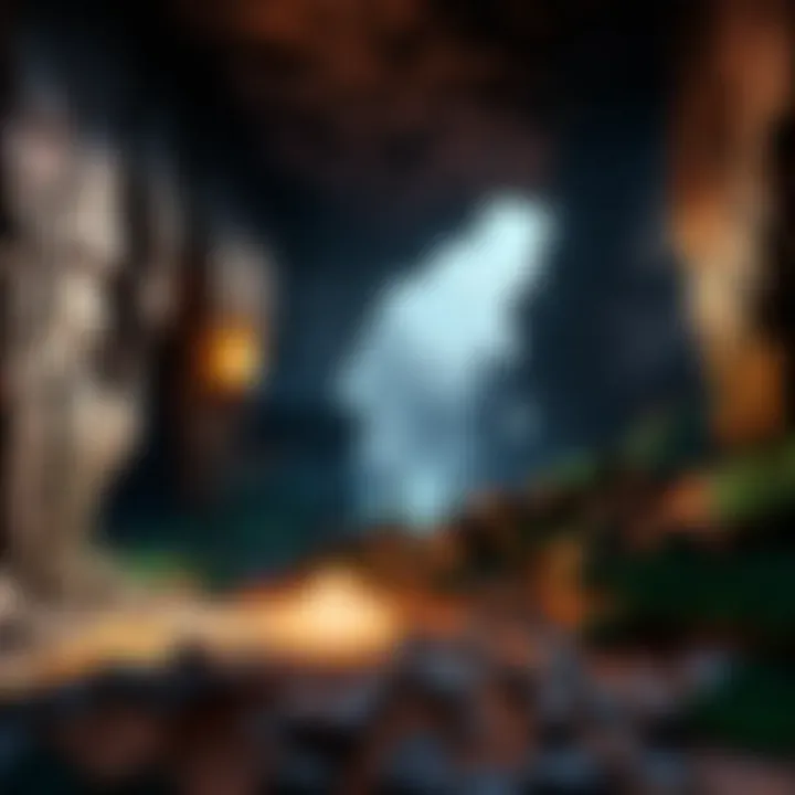 Atmospheric ambiance of a Minecraft cave