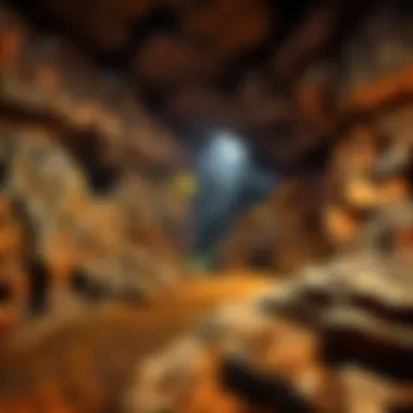 Miner discovering hidden treasures in a cave