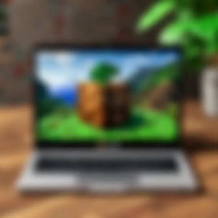 Visual depiction of Chromebook with Minecraft interface