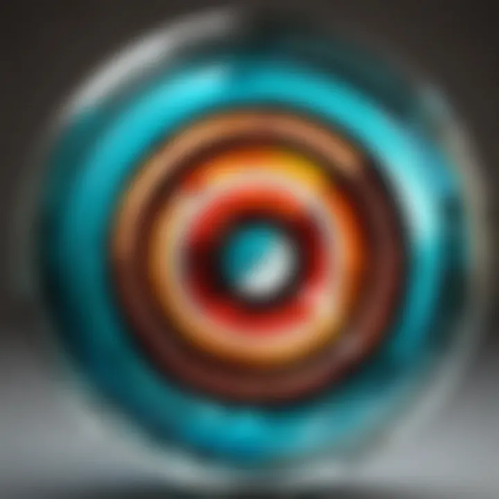 Close-up of detailed Bullseye glass rod artwork