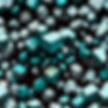 Rare Diamond Ore Block in Minecraft Close-up of rare and valuable diamond ore block in Minecraft