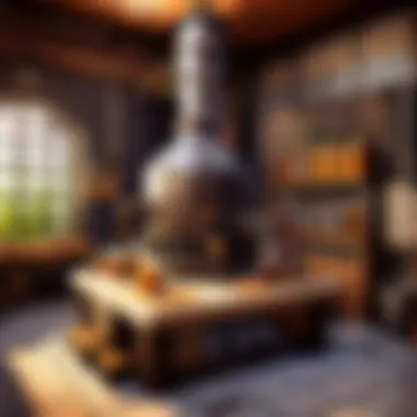 An enchanting brewing stand setup
