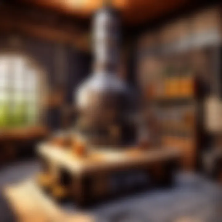 An enchanting brewing stand setup