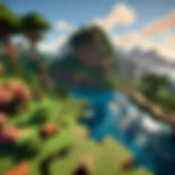 A vibrant landscape showcasing the diverse biomes in Minecraft Java Edition.