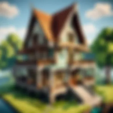 A beautifully crafted Minecraft house in a landscape