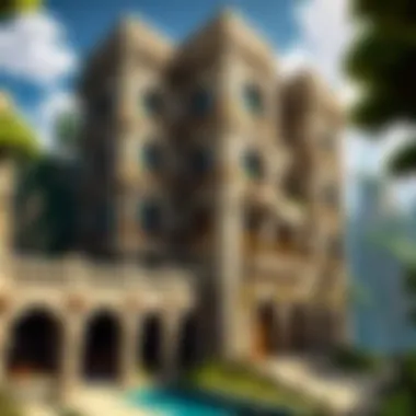 The Majesty of Minecraft Architecture An elaborate Minecraft castle under the night sky