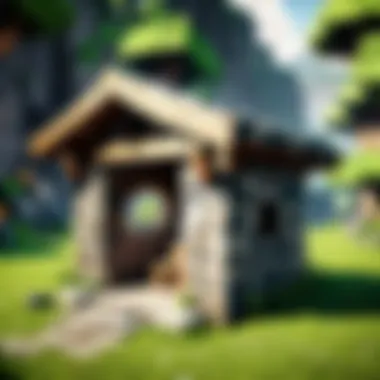 A simple yet effective stone shelter in Minecraft, perfect for beginners.