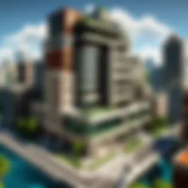 A player strategically planning urban layouts and zoning in Minecraft.