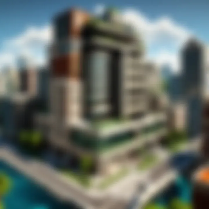 A player strategically planning urban layouts and zoning in Minecraft.