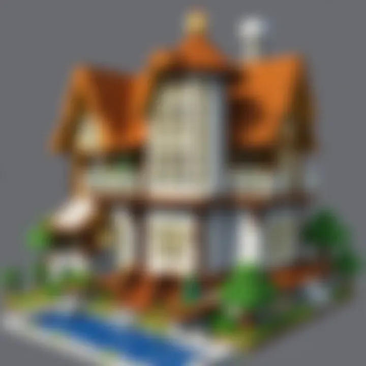 A Minecraft player customizing their house