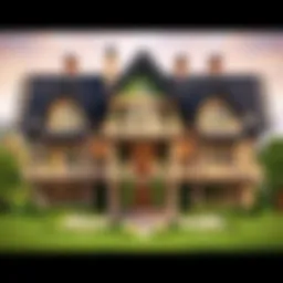 An elegant Minecraft house surrounded by nature