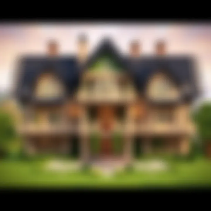 An elegant Minecraft house surrounded by nature