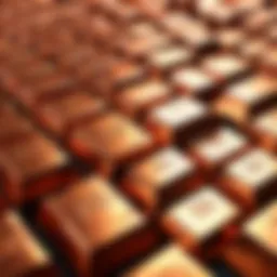 Gleaming copper ingots in modern industrial setting