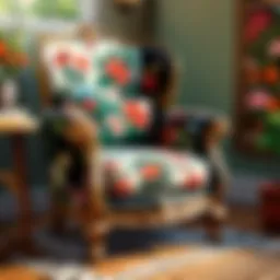 A cozy corner with vintage floral armchair