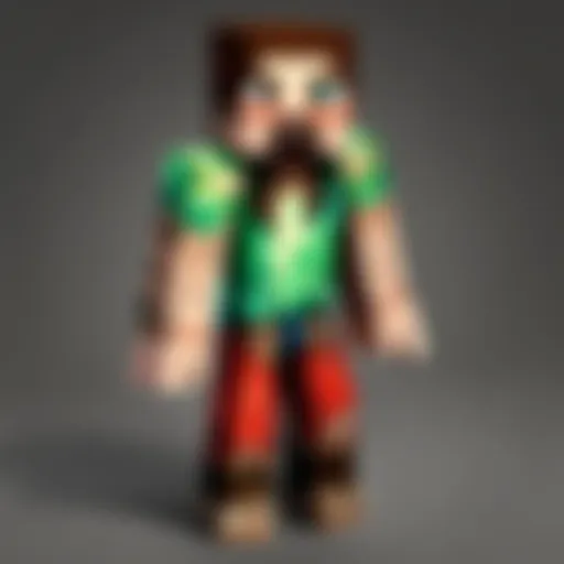 A vibrant Minecraft character showcasing a custom skin