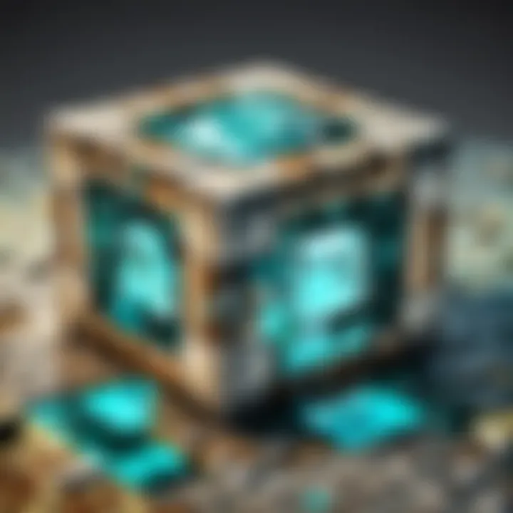 Diagram showing the crafting recipe for a diamond block