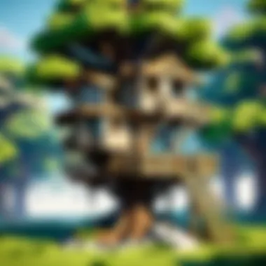 Elegant Treehouse Design An elegant treehouse nestled in the branches in Minecraft