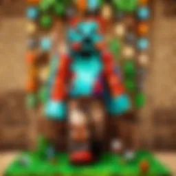 Vibrant Minecraft-themed birthday decorations featuring block designs and pixelated elements