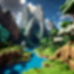 An expansive Minecraft landscape showcasing various biomes for creative inspiration