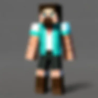 A visual guide illustrating the steps to customize a Minecraft character