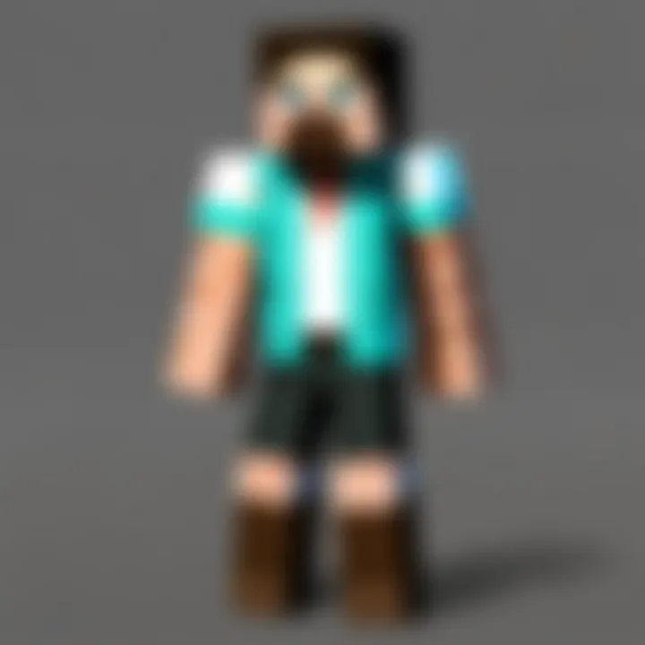 A visual guide illustrating the steps to customize a Minecraft character