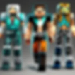 A vivid display of diverse Minecraft skins reflecting unique styles and creativity