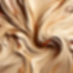 Cream leather dye in artistic swirl pattern
