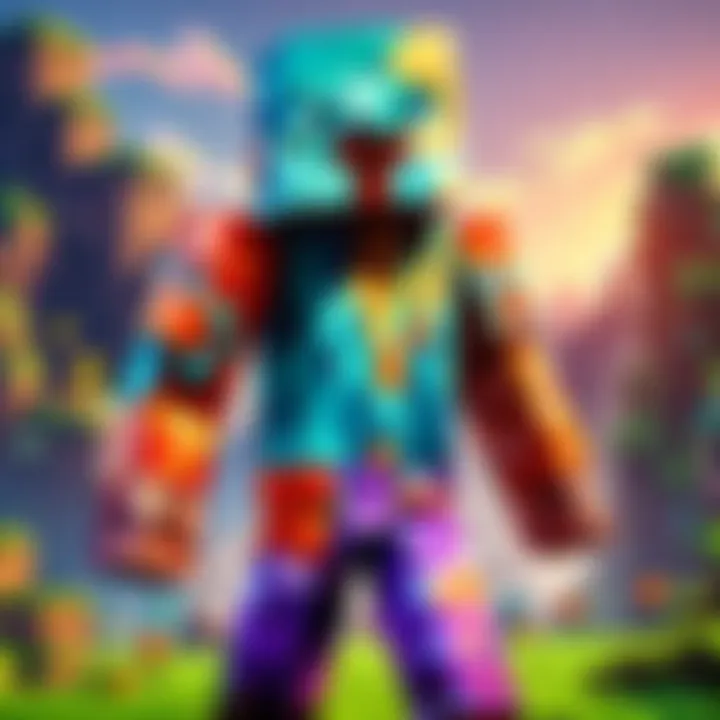 Colorful Minecraft skin design showcasing creativity