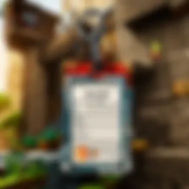 Close-up of a name tag in the inventory