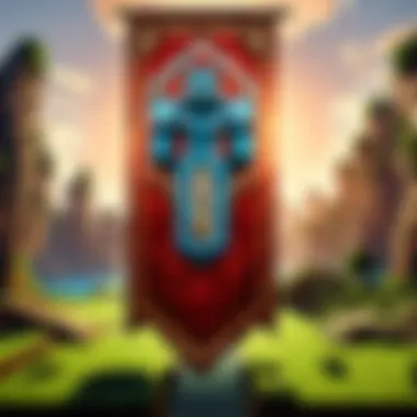 Showcase of an Elaborate Banner An elaborate banner design displayed in a Minecraft setting