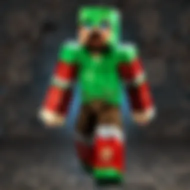 A Minecraft character wearing a uniquely designed custom skin