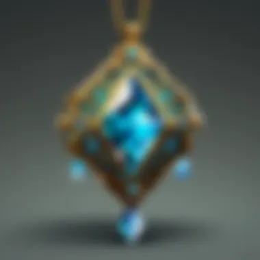 Crystal Amulet of Mysticism Glowing crystal amulet emitting sparks of magic