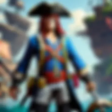 Artistic depiction of a cunning pirate captain with a strategically poised sword