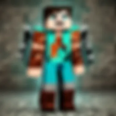 A detailed view of a custom Minecraft skin design on a character model