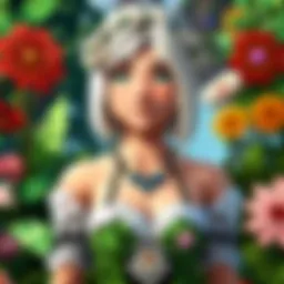 Custom Minecraft Skin with Elaborate Floral Design