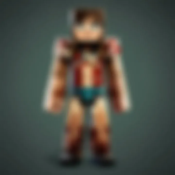 Minecraft characters showcasing different skins in a game environment