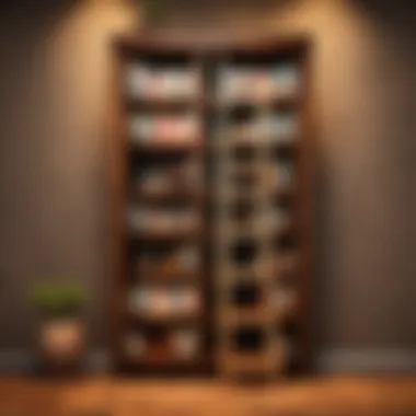 Curated Display Dark wood ladder bookshelf showcasing curated book collection