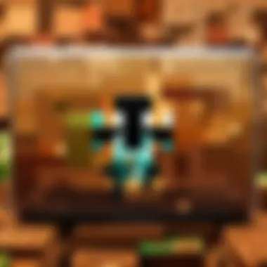 Sleek MacBook showcasing Minecraft logo Elegant MacBook with Minecraft logo