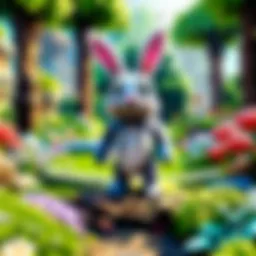 Enchanted Bunny Garden in Minecraft Easter