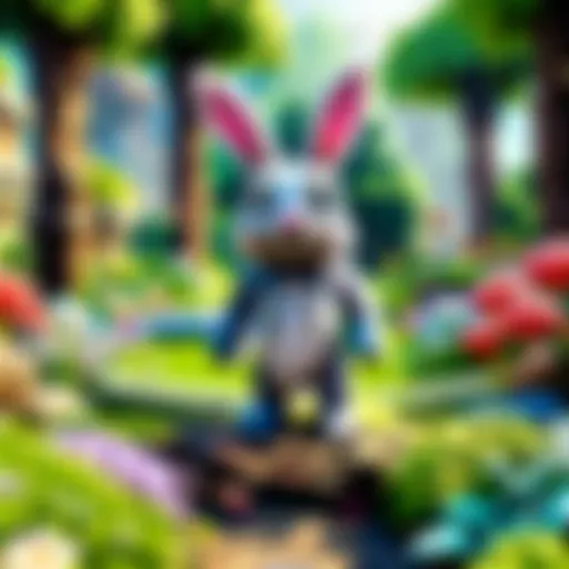 Enchanted Bunny Garden in Minecraft Easter