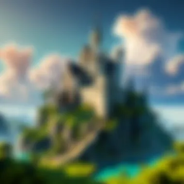 Enchanted Minecraft Landscape featuring Majestic Castle Enchanted Minecraft Landscape with Castle